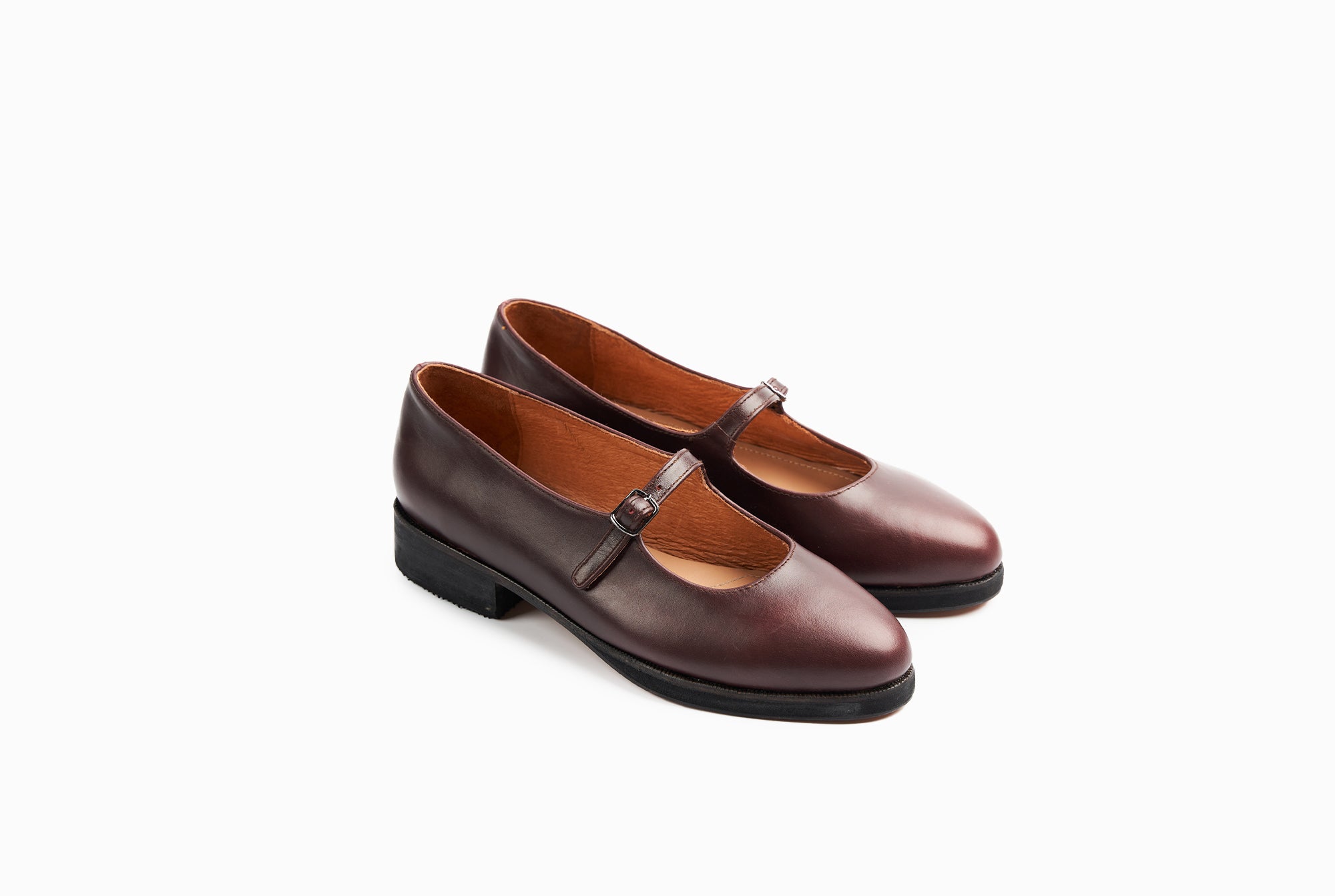 Mary Jane Flats - Oxblood Burgundy - Marquina Shoemaker