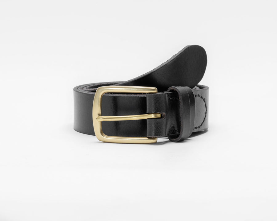 Black Noir Leather Belt - Marquina Shoemaker