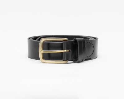 Black Noir Leather Belt - Marquina Shoemaker