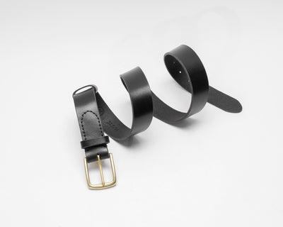 Black Noir Leather Belt - Marquina Shoemaker