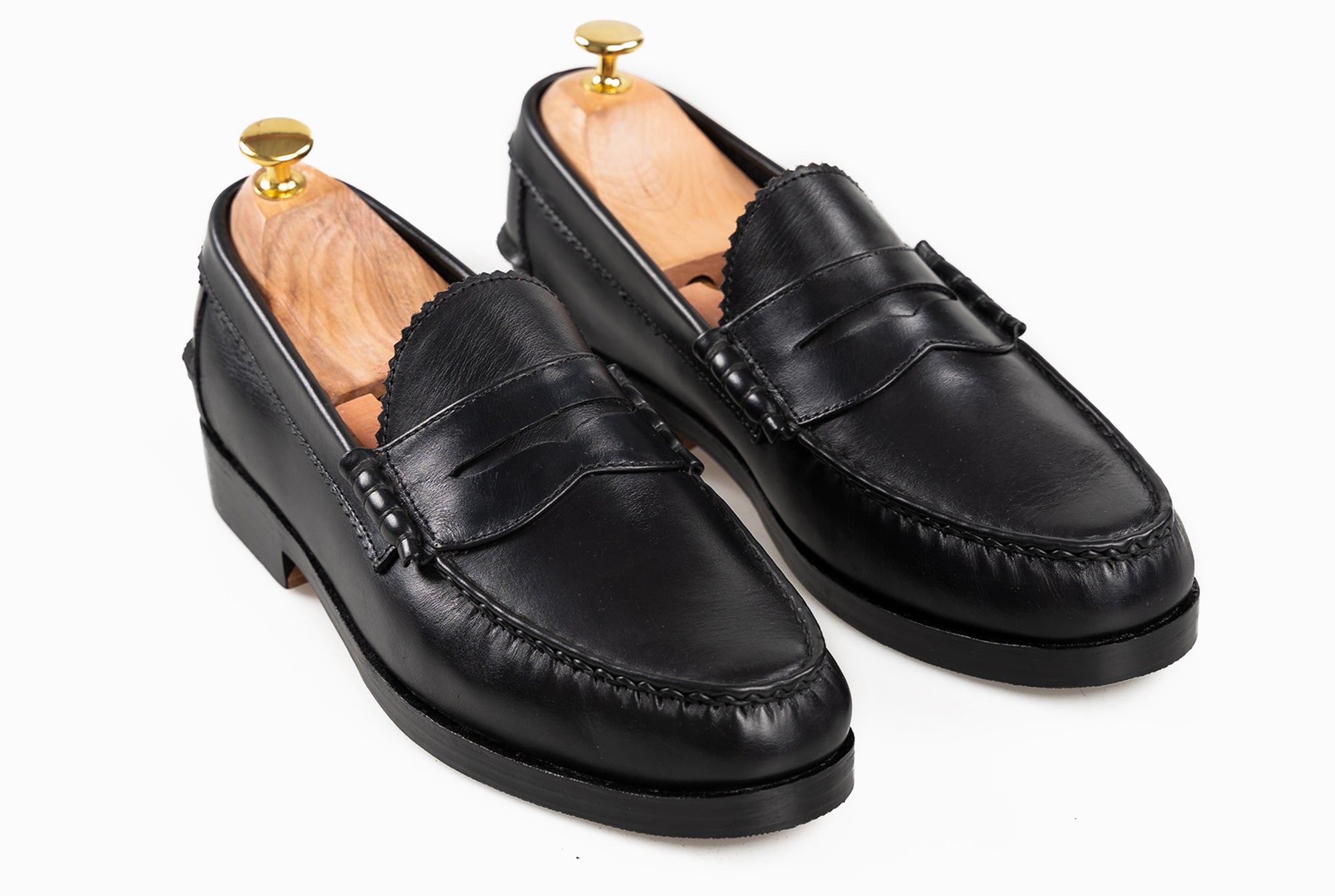 The Grand Penny Loafers - Black Noir - Marquina Shoemaker