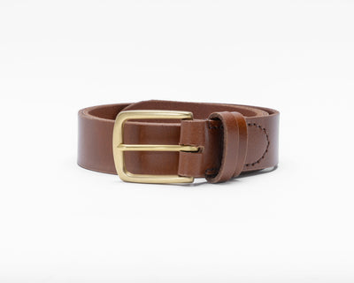 Chestnut Brown Leather Belt - Marquina Shoemaker