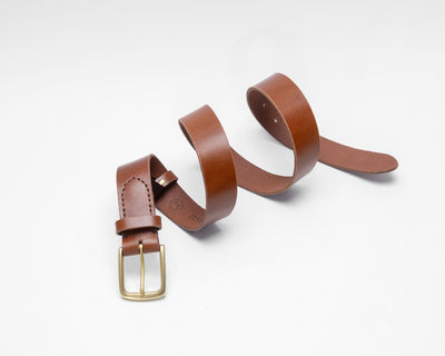 Chestnut Brown Leather Belt - Marquina Shoemaker