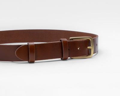 Chestnut Brown Leather Belt - Marquina Shoemaker